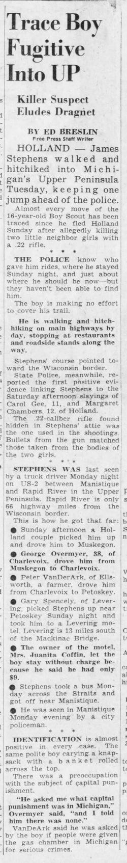 Levering Motel (Gales Motel) - MAY 1961 ARTICLE ON MURDER SUSPECT